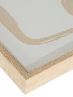 Leinwand-Druck-handbemalt, Beige/Weiss -KIBEK Verkäufe Theodora Druckgerahmt Beige BeigeWeiss 30x40 lup2
