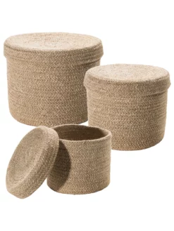 Korb, Dunkelbeige -KIBEK Verkäufe Tiffin Korb Beige Dunkelbeige set