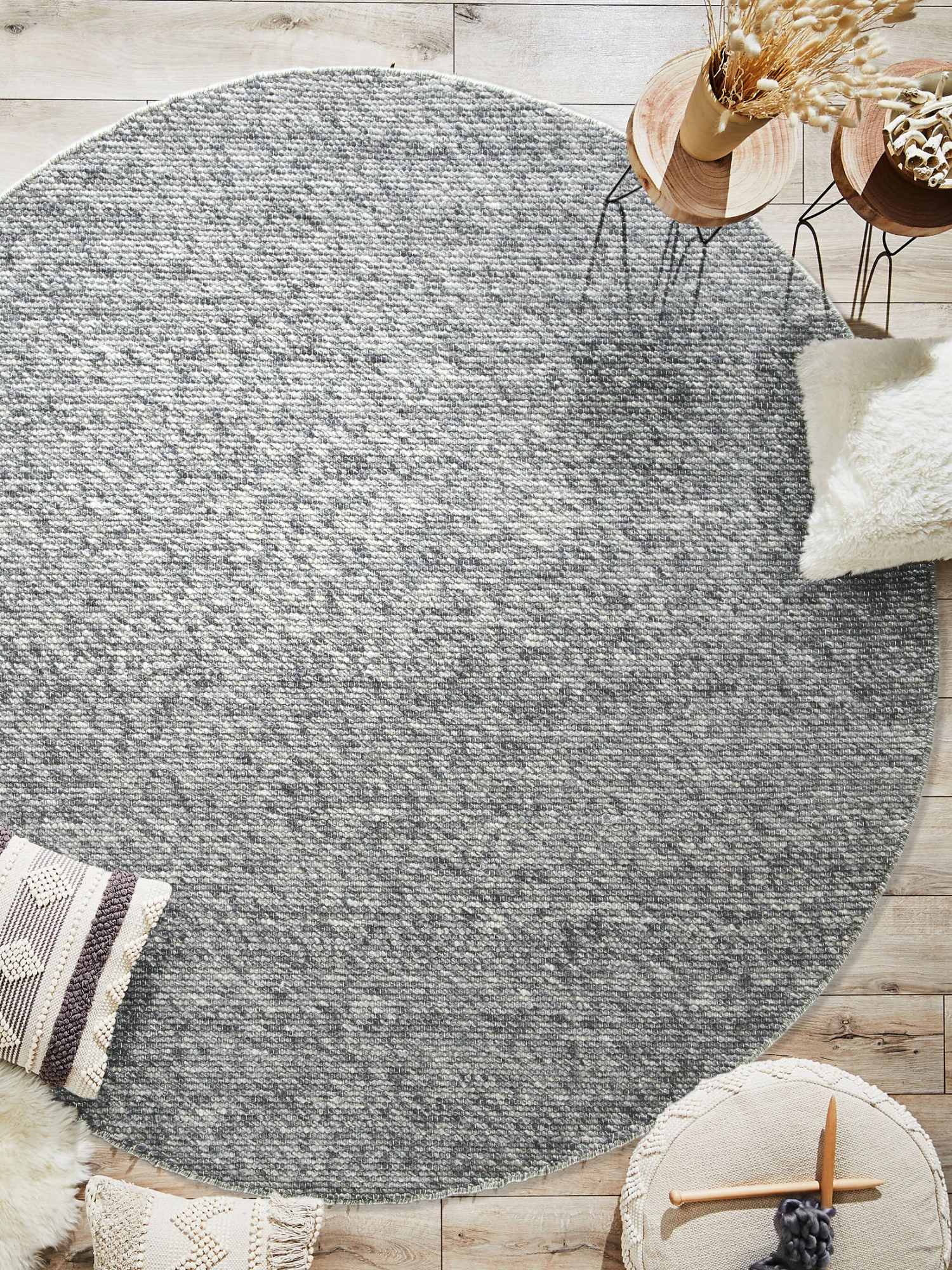 Handweb-Teppich, Dark Grey 3 Handweb-Teppich, Dark Grey