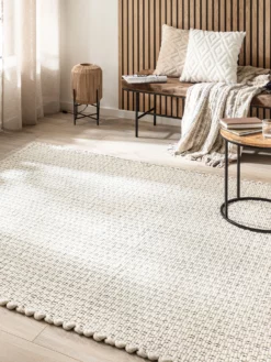 Woll-Teppich, White