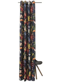 Ösenschal, Dunkelblau -KIBEK Verkäufe Tucani Gardine Oesenschal Blau Dunkelblau 140x250 pla2