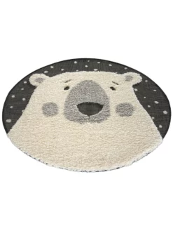 Kinder-Teppich, Dunkelgrau -KIBEK Verkäufe Ursus KinderTeppich Grau Dunkelgrau 120rund fper