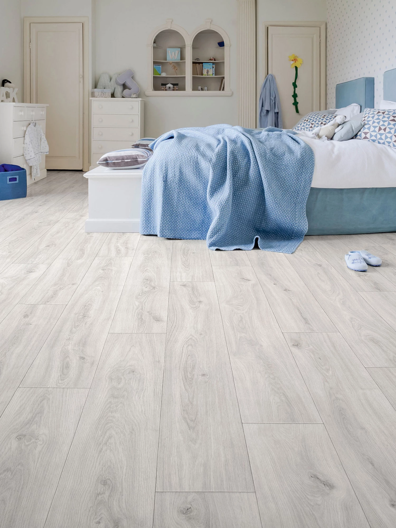 Vinyl-Rollenware, Eiche Weiss 02 3 Vinyl-Rollenware, Eiche Weiss 02