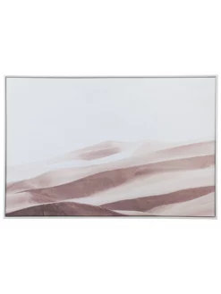 Leinwand-Druck-gerahmt, Hellbeige -KIBEK Verkäufe Wueste Druckgerahmt Grau Hellbeige 80x120 pla